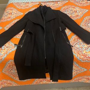 Long Black Wool Calvin Klein Coat